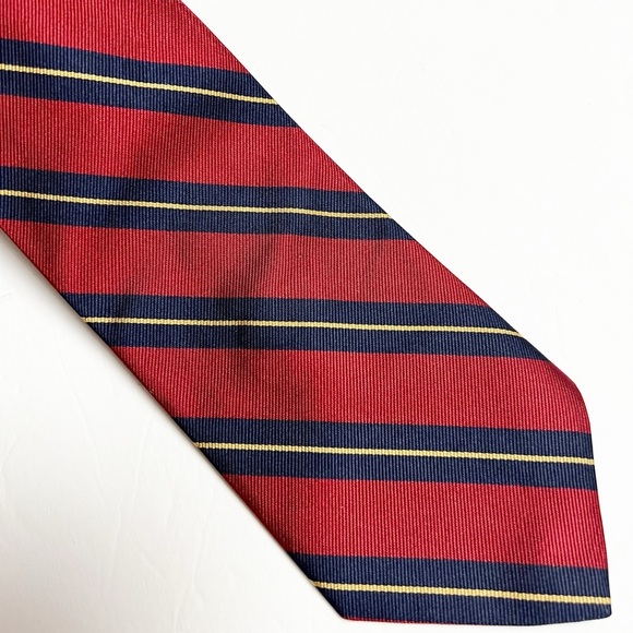 Brooks Brothers 346 Silk Tie Red Navy Classic - Picture 1 of 7